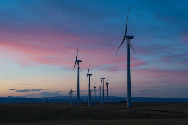 A stock photo of wind turbines