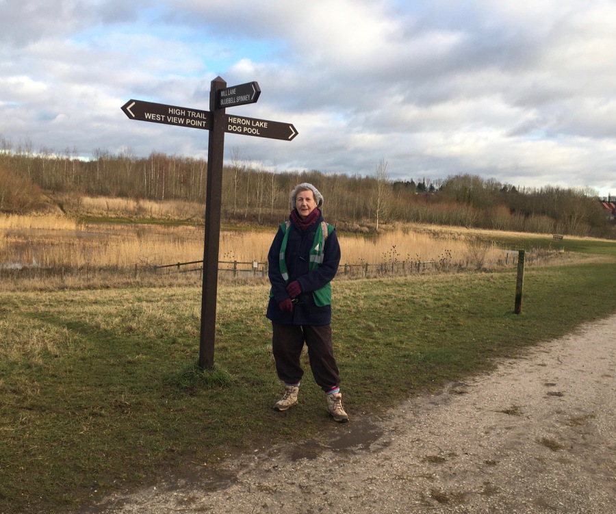 Another of our volunteer wardens, Sue, out walking in the park